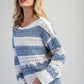 Long Sleeve Striped Crochet Sweater