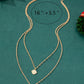 Double Layer Rope Chain Coin Pendant Necklace