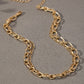 Chunky Link and Delicate Chain Layer Necklace