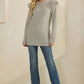 Long Sleeve Ruffle Shoulder Jacquard Stripe Top