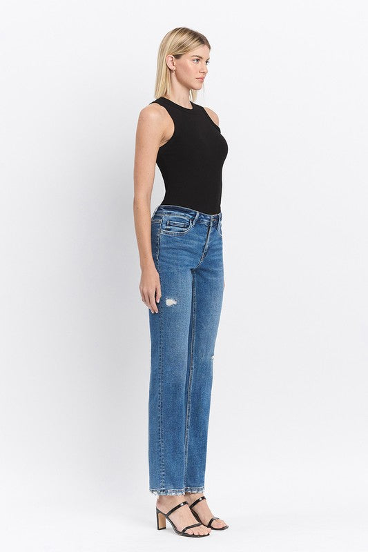 Mid Rise Regular Straight Jeans