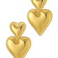 18K Stainless Steel Heart Drop Earrings
