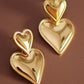 18K Stainless Steel Heart Drop Earrings