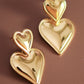18K Stainless Steel Heart Drop Earrings