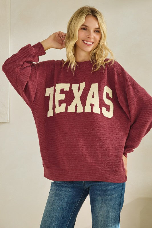 Texas Graphic Knit Long Sleeve Top