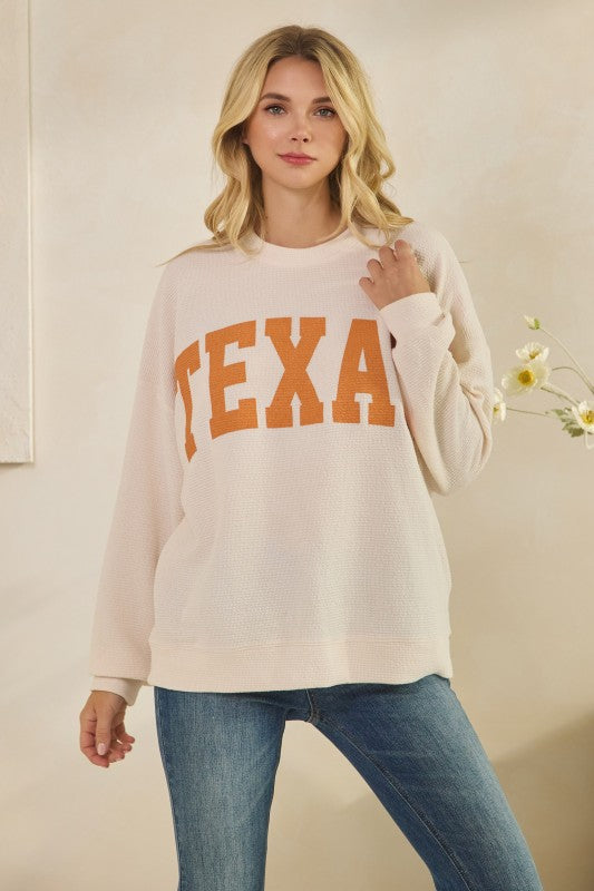 Texas Graphic Knit Long Sleeve Top