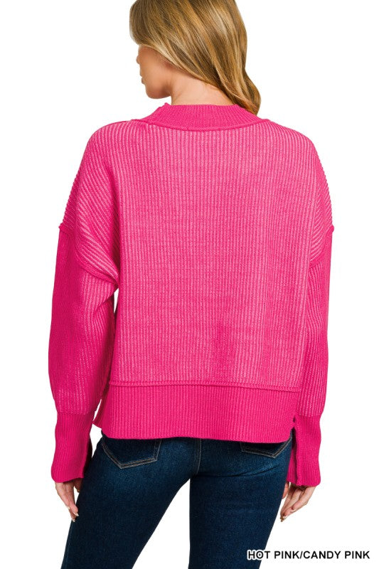 Exposed Seam Two Toned Sweater