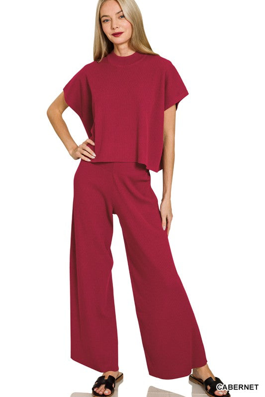 2-Piece Viscose Sweater Pants Set