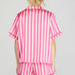Striped Print Pajamas Shorts Set