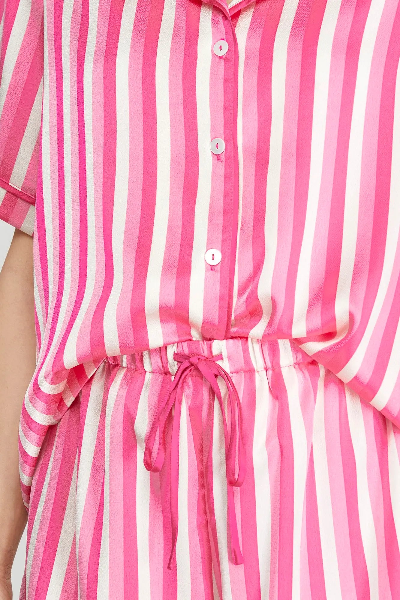 Striped Print Pajamas Shorts Set