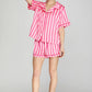 Striped Print Pajamas Shorts Set