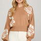 Long Sleeve Flower Print Sweater