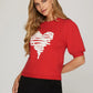 Short Sleeve Heart Sweater