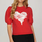 Short Sleeve Heart Sweater