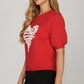 Short Sleeve Heart Sweater