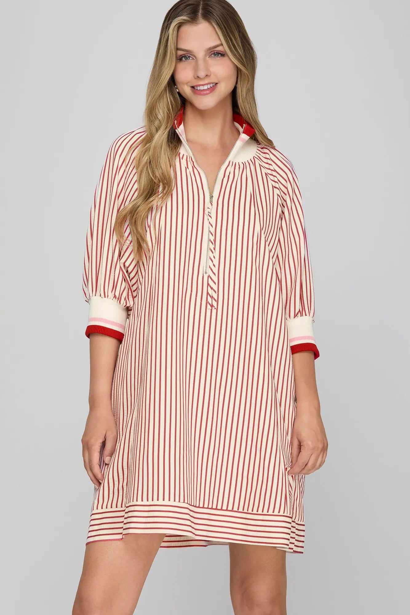 Striped Mini Dress with Pockets