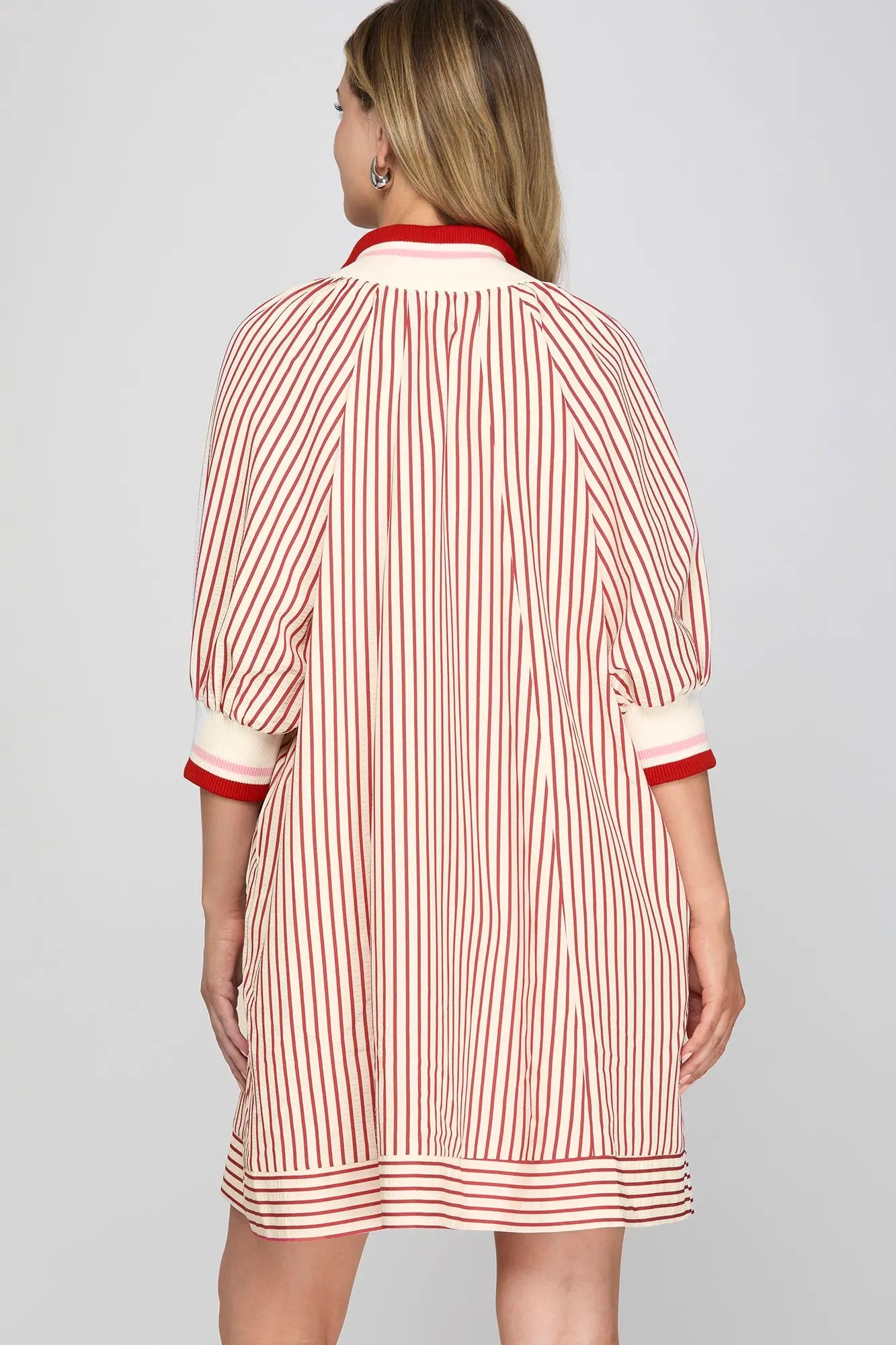 Striped Mini Dress with Pockets