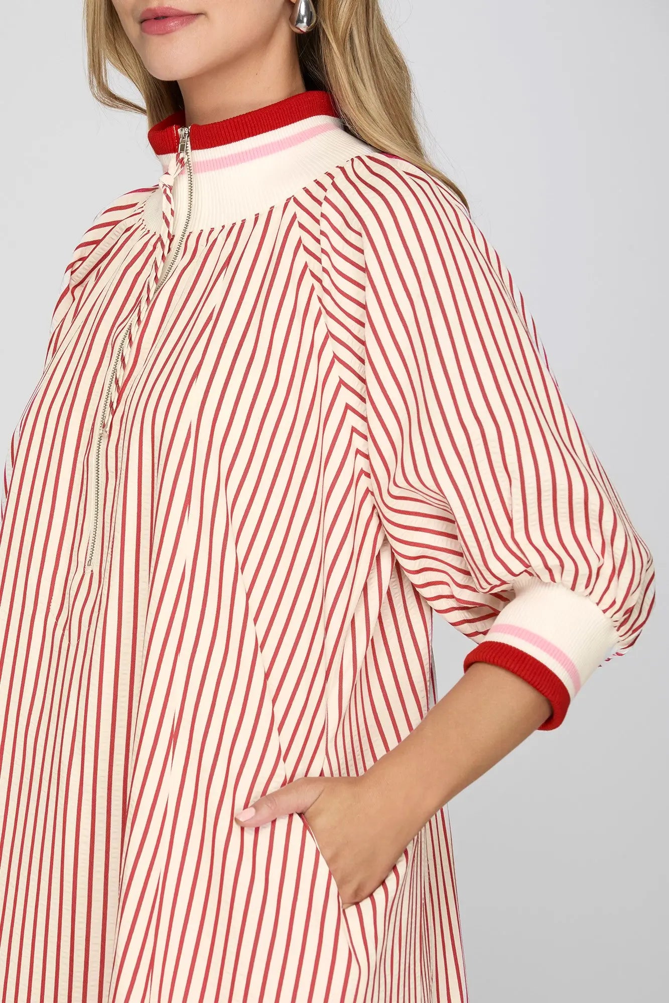 Striped Mini Dress with Pockets