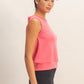 Sleeveless Crew Neck Top with Waist Band