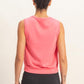 Sleeveless Crew Neck Top with Waist Band