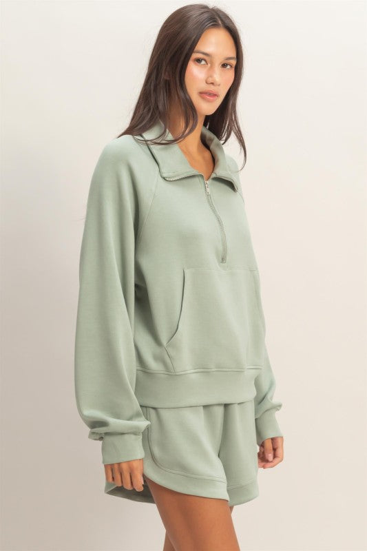 Half Zip Collar Pulllover