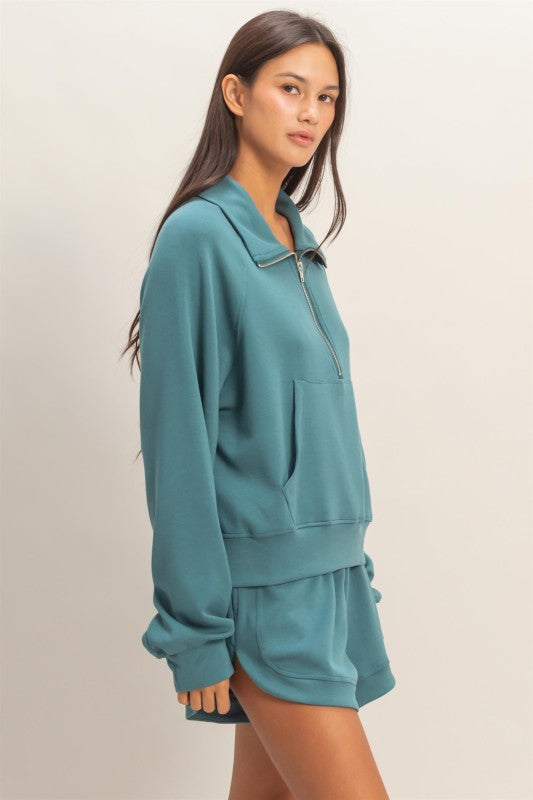 Half Zip Collar Pulllover