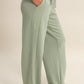 Elastic Waist Wide Leg Pants