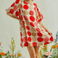 Abstract Dot Bubble Sleeve Tunic Dress