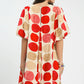Abstract Dot Bubble Sleeve Tunic Dress