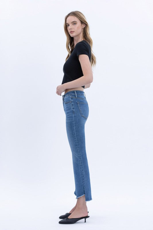Mid Rise Super Soft Crop Flare Jeans