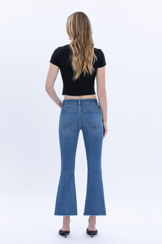 Mid Rise Super Soft Crop Flare Jeans