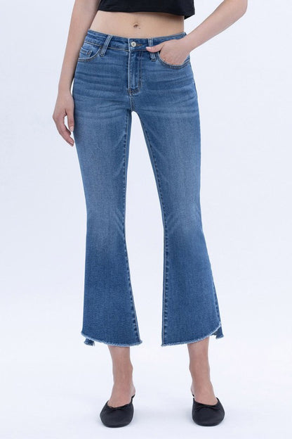 Mid Rise Super Soft Crop Flare Jeans