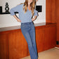 Mid Rise Super Soft Crop Flare Jeans