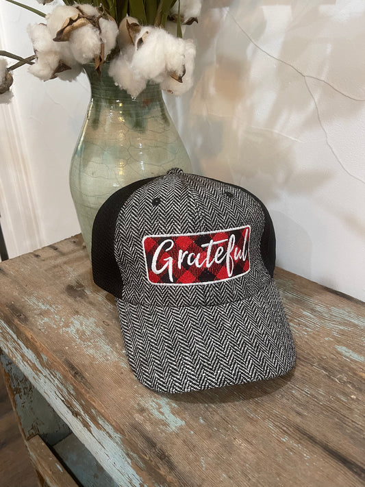 Plaid Grateful Trucker Hat