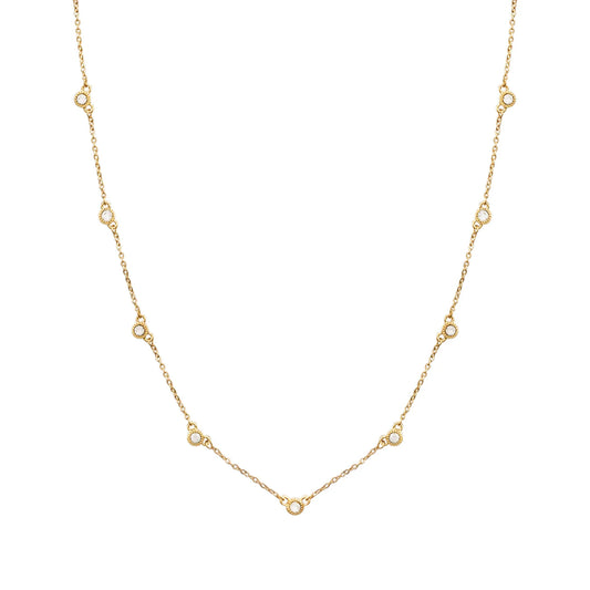 Gold Chain w/Clear Circle Accents Necklace