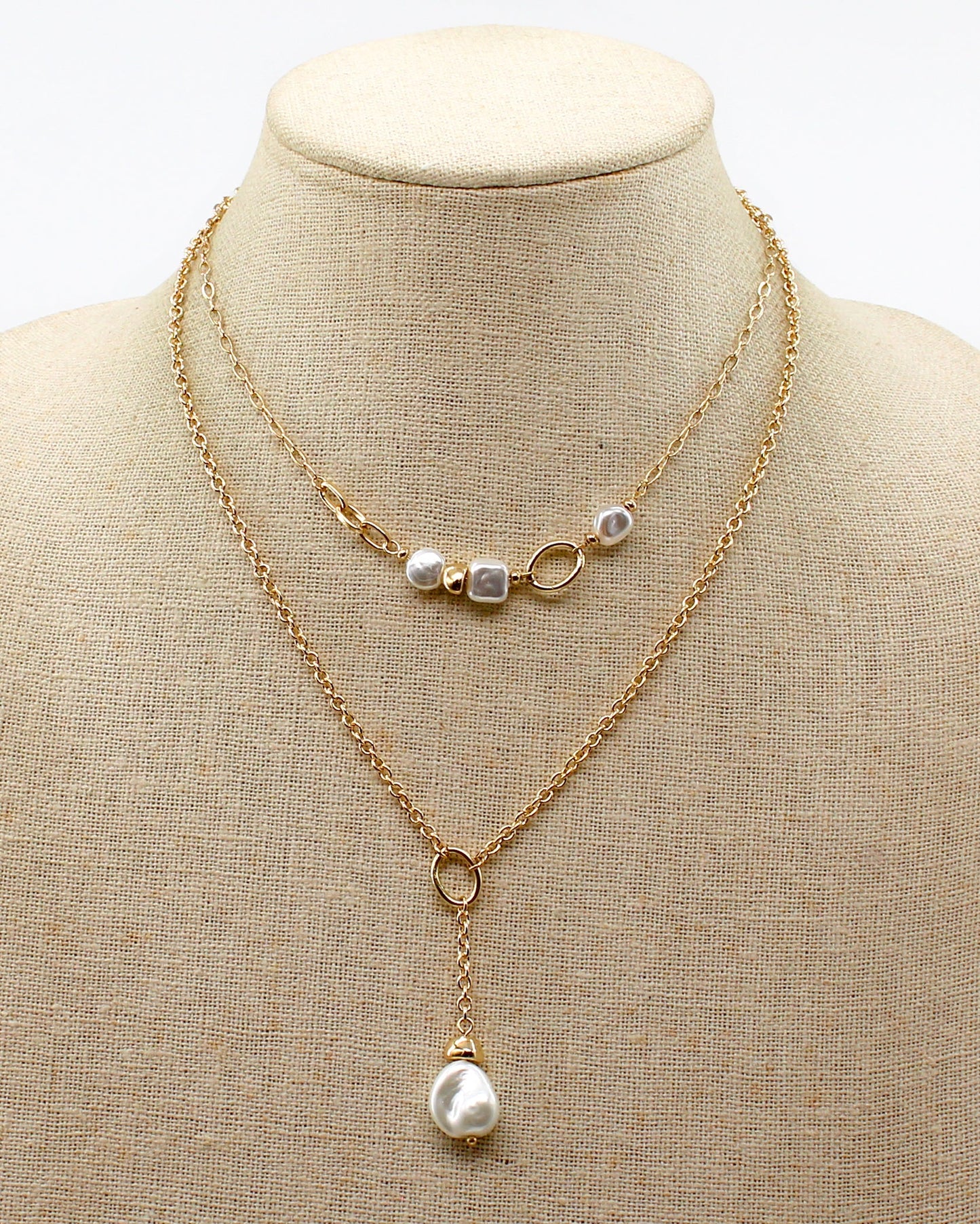 Gold Layered Freshwater Pearl Necklace