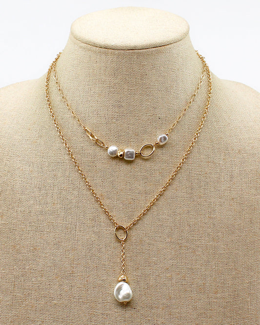 Gold Layered Freshwater Pearl Necklace