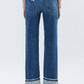 High Rise Dark Wash Cuffed Straight Jeans