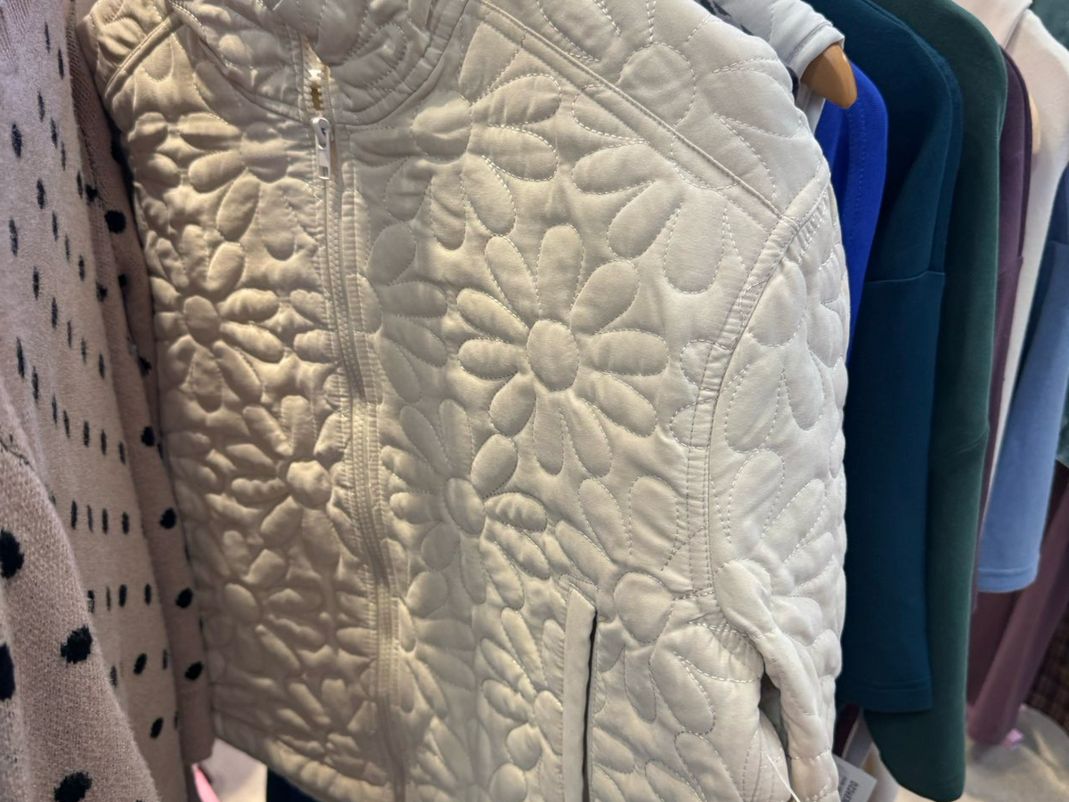 Embossed Floral Stitched Jacket