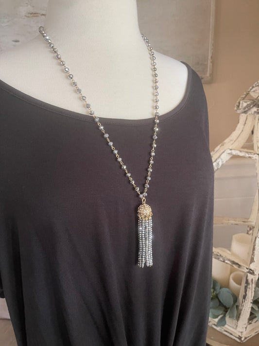 Beaded Tassel Necklace