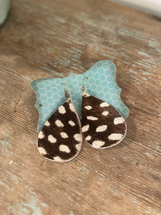 Deer Print Teardrop Earrings